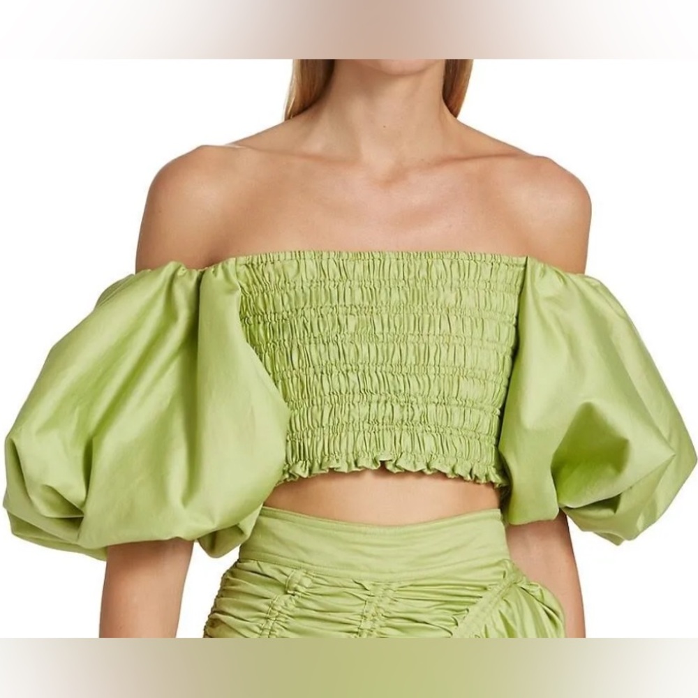 Aje Green Off-Shoulder Crop Top size 8